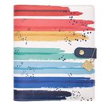 Pukka Pad Carpe Diem A5 Planner with Undated Weekly & Monthly Inserts, Dividers, Stickers & More - Faux Leather Cover with Internal Pockets & Gold Metal Ring Mechanism - 10 x 9.5 x 2in, Color Wash