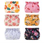 6pcs Small Pouches for Women, Mini Makeup Pouches for Women, Cute Print Oxford Cloth Coin Purse Pocket Cosmetic Bag Travel Organizer for Lipstick Jewelry Earphones - Self-Closing