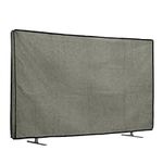 kwmobile Dust Cover for 65" TV - Linen TV Display Protector for TVs - Protect Your TV Screen - Gray Green