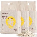 FUKUMARU Tofu Cat Litter Natural Unscented, Dust Free Cat Litter, Flushable Cat Litter Quick Clumping, Lightweight, Low Tracking Cat Litter Pellets, Effective Odor Control, 16.5 LBS (3 Packs)