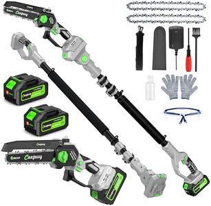 CEEPUY 2-in-1 Brushless Electric Pole Saws for Tree Trimming,6 Inch Cordless Mini Chainsaw with Extension Pole and 2 x 4000mAh Batteries, Pole Chain Saw Gift for Men Dad Husband Fathers Gardener 2026