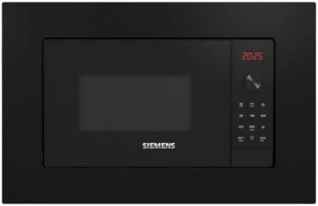 Siemens BE623LMB3 iQ300 Einbau-Mikrowelle, Schwarz, cookControl8 - Automatikprogramme, humidClean Plus - Innenraumreinigung, Grill-Funktion