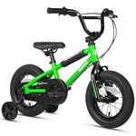 AVASTA 12 Inch Kids Bike for 1 2 3 4 Years Old Boys Girls Beiginner Toddlers Riders BMX Style Bicycle with Bell and Stabilisers, Green