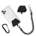 Zeitel® Phone Lanyard Tether with Patch Universal Stretchy Straps and Phone Case Anchor for Anti-Drop Outdoor Skiing Hiking Cycling Climbing Compatible for Pixel Most Smartphones iPhone Samsung