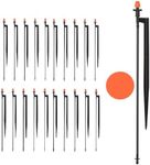La Farah 360 Degree Irrigation Sprinkler Heads: Micro Sprinkler Nozzle on 12 Inch Stake with 1/4" Tubing - Drip Spray Emitters for Garden Irrigation System (20 Pack)
