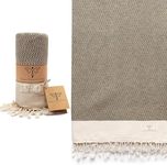 SMYRNA TURKISH COTTON Vintage Series Turkish Beach Towel Oversized, 37x71 inch, Extra Large Quick Dry Sand Free Beach Blanket, Lightweight Cotton Pool, Spa, Travel, Gym, Adult Bath Towel, Army Green