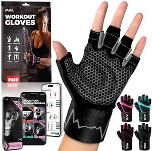 MhIL Workout Gloves for Women – Comfortable Gym Gloves for Women with Hand Protection and Enhanced Grip – Weight Lifting Gloves for Women with Wrist Wraps Support for Safety, Hygiene, and Style