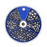 FREGITO 117PCS/205pcs Weight Sinkers 6 Sizes Lead Weights Round Split Shot Sinker Removable Fishing Weights Sinkers (Blue, 205PCS)