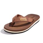 FITORY Men's Flip-Flops, Thongs Sandals Comfort Slippers for Beach Light Brown Size 11