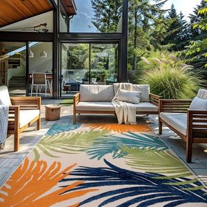 Rugshop Multi Lucca Contemporary Floral Indoor/Outdoor Area Rug Durable Polypropylene, Weather Resistant, Perfect for Patio, Backyard, Deck and Outdoor Lounge, High Traffic Areas 12' x 15'
