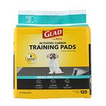 Glad for Pets Activated Charcoal Dog Training Pads, Small Size 17.5" x 23.5" - Odor Absorbing, Pee Pads for Dogs - Perfect for Training New Puppies, Grey, 120 Count