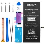 Battery for iPhone 12, YISHDA 4000mAh Upgraded High Capacity New 0 Cycle Replacement Battery A2172 A2402 A2403 A2404 Compatible with Professional Repair Tool Kit…