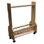 Rush Creek Creations Rustic Double Sided Rolling 16 Fishing Rod Storage Rack