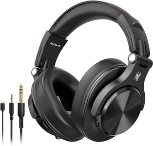 OneOdio A70 Cuffie Bluetooth Over Ear, Cuffie Cablate e Wireless Cuffie Stereo con Microfono, 72 Ore di Riproduzione, CVC 8.0, Jack 3,5 e 6,35 mm, Pieghevole, per DJ, Chitarra, Cellulare, PC, Nero