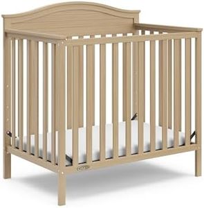 Graco Stella 4-in-1 Convertible Mini Crib with Bonus Mattress (Driftwood) – Includes Bonus 2.75 Inch Thick Mattress with Water-Resistant Cover, Converts to Twin Bed, Ideal Crib for Small Spaces