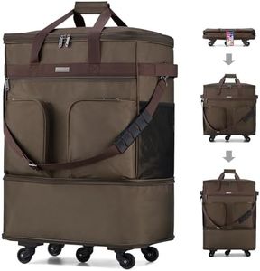 Hanke Expandable Collapsible Luggage with Wheels Suitcase, Rolling Travel Bag, Duffel Garment Tote Bag for Men Women, Lightweight Suitcase, Large Capacity Luggage with Spinner Wheel (Coffee)