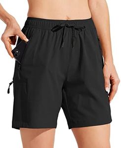 WILLIT Women's Shorts Hiking Cargo Shorts Quick Dry Golf Active Athletic Shorts 7" Lightweight Summer Shorts with Pockets Black M