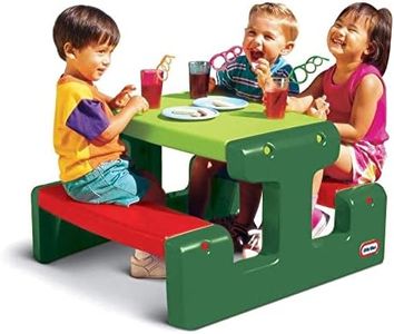 Little Tikes Table Pique-nique Junior peut accueillir jusqu'à 4 personnes - Pour les Devoirs, les Projets et les Jeux - Evergreen