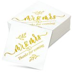 200 Pcs Wedding Napkins for Reception Disposable Bridal Shower Napkins Gold Foil Wedding Decorations Mr and Mrs Napkins for Engagement Party Decoration Cocktail Beverage Dessert (Simple Styles)