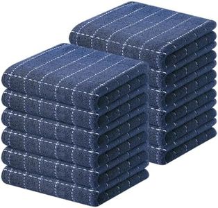 Kitinjoy 100% Cotton Terry Kitchen Towels, 13”x 28”, 12-Pack, Navy Blue