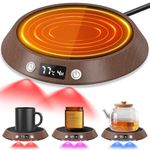 Coffee Mug Warmer Upgraded,Coffee Warmer for Desk LED Lights 3 Temperature 54-76℃ 2-9 Timer 4H Auto Shut Off Candle Warmer Plate for Tea Milk Warmer for Home & Office