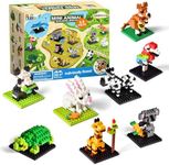 FUN LITTLE TOYS Party Favors for Kids, Mini Animals Building Blocks Sets for Goodie Bags, Prizes, Birthday Gifts, 12 Boxes