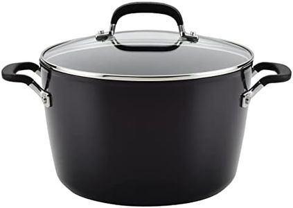 KitchenAid Hard Anodized Nonstick Stockpot with Lid, 8 Quart, Onyx Black