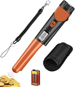 Detector de Metales Portátil, 360° Metales Pinpointer，IP66 Impermeable Detector,Indicador LED/Luz de Alarma/Batería de 9V para Caza de Monedas de Oro, Joyas