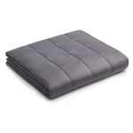 YnM Weighted Blanket — Heavy 100% Oeko-Tex Certified Cotton Material with Premium Glass Beads (Dark Grey, 48''x72'' 12lbs), Suit for One Person(~110lb) Use on Twin/Full Bed