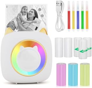 GuKKK Mini Impresora para Movil, Fotográfica, Portátil Bluetooth Termica, Inalámbrico con LED de 7 Colores, para Fotos Nota