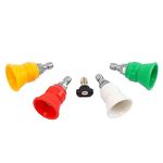 RIDGE WASHER Pressure Washer Nozzle Guard, Power Washer Nozzle Tips with Protector Holder, 5 Pressure Washing Tips with 1/4" Quick Connect, Orifice 2.5