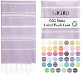 Cacala Lightweight and Thin Turkish Beach Towel 100% Cotton Sand-Free and Quick-Drying Goodness Perfect as an Extra Large Travel Towel, Beach Accessory, or Gift for Beach Lovers, 37 x 70