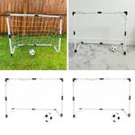 ADEPTNA Set of 2 Kids Football Goal Post Net with Ball - Football Goal Set - Garden or Indoor Sport Games Children Training Practice Goal Post Set