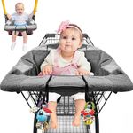 2-in-1 Shopping Cart Cover and Cushy High Chair Cover for Baby, Universal Fit Cart Cover for Babies, Comfortable Cover for Grocery Cart, Must Have Baby Gift, Machine Washable, Gray