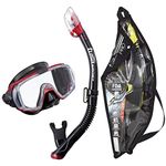 TUSA SPORT UC3125 Dive Mask and Snorkel Set ADULT Black Series Black/Metallic Dark Red