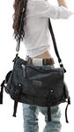 [Upgraded] Vintage Canvas Messenger Bag Large Book Laptop Shoulder Bag Women Men New