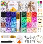 Clay Beads Bracelet Making Kits for Girls,4840 PCS Jewelry Making Kit with 4320PCS 6mm Polymer Clay Beads, 520PCS Letter Beads, Smiley Face Beads, Charms, Gold Spacer Beads, Pearls for Kids Adults