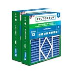 Filterbuy 20x25x5 Air Filter MERV 13 Optimal Defense (2-Pack), Pleated HVAC AC Furnace Air Filters for Amana, Coleman, Gibson, Goodman, York, and More (Actual Size: 20.18 x 25.31 x 5.25 Inches)