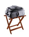 Wooden Luggage Rack with Folding Straight Leg & Shelf for Living Room and Hotel (NEW)