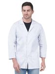 Full short lab coat | Unisex | 3 Pocket | 100% Terri cotton fabric | Perfect Fit | Anti Wrinkle | Lightweight | Durable (L)