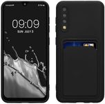 kwmobile Case Compatible with Samsung Galaxy A50 Case - TPU Phone Cover with Credit Card Holder - Black