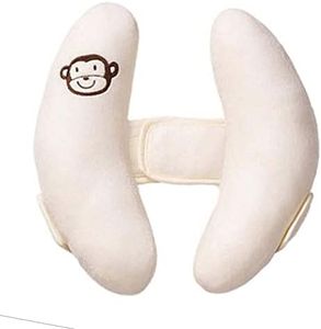 Baby Adjustable Protective Pillow Stroller Capsule Pillow, U Shaped Child Travel Pillow Cushion for Car Seats, Protective Safety for Children, Milky White