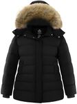 Wantdo Women's Winter Plus Size Warm Faux Fur Hood Coat Windproof Outerwear Black 2X