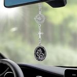 SANDOO St Christopher Medal for Car Hanging - Saint Christopher Medal for Car Rear View Mirror,St Christopher Car Medal Protection Talisman,Saint Christopher Charm Hanger,New Car Gift for Women Men