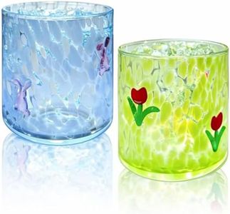 Wtruoy 2 Pcs Easter Icon Glass Cups - 14 oz Juice Glasses, Hand-blown Old Fashioned Drinking Glasses for Holiday Gifts, Family Parties, Cocktail Glassware, Home Bar Decor
