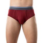 GLOOT Men's Cotton Relaxed Solid Briefs (Pack of 1) (GLUCTOEBR01_Biking Red