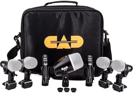 CAD Audio Stage7 7 Piece Drum Mic Pack - Includes Kick Mic, Snare Mic, 3 Tom Mics and 2 Overhead Condenser Mics, Black