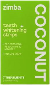 Zimba Coconut Flavored Teeth Whitening Strips | Vegan, Enamel Safe Hydrogen Peroxide Teeth Whitener for Coffee, Wine, Tobacco, and Other Stains | 7 Day Treatment |Coconut