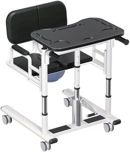 Patient Lift Transfer Chair – Transport Unit with Wheels, Car Transfer Device, Shower Lift Aid, Assist Chair for Elderly & Disabled (Black XL)