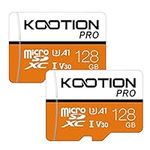 KOOTION 128GB Micro SD Card 2 Pack Micro SDXC UHS-I High Speed up to 90MB/s TF Card 128GB Card Memory U3,A1,V30, Full HD Video for Drone/Smartphone/Camera/Dash Cam/PC/Tablet